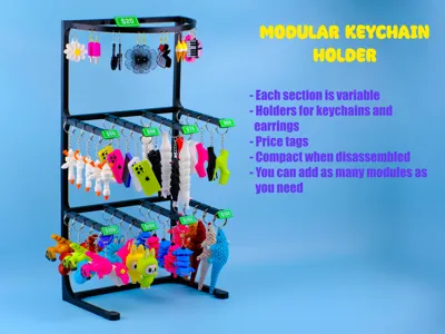 Modular stand for keychains and earrings