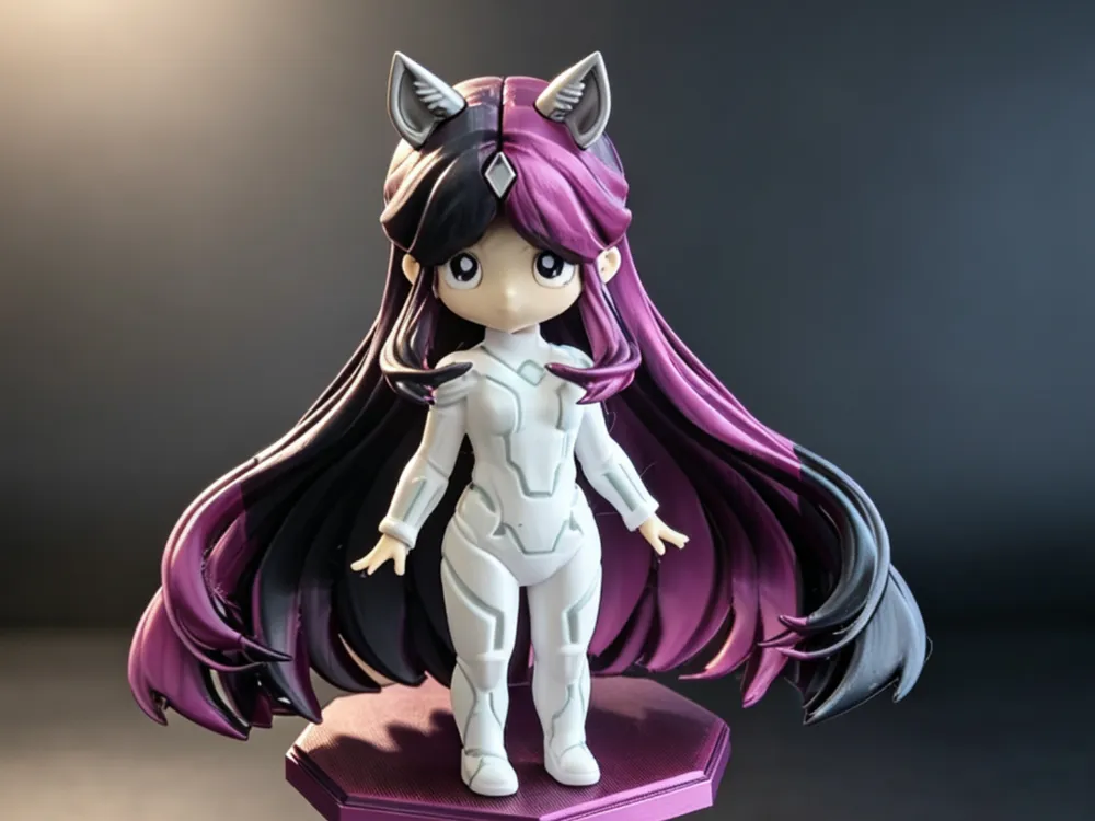 Modelo para impresión 3D: 琳琅（ai音乐歌手Q版形象）. Referencia del modelo original.