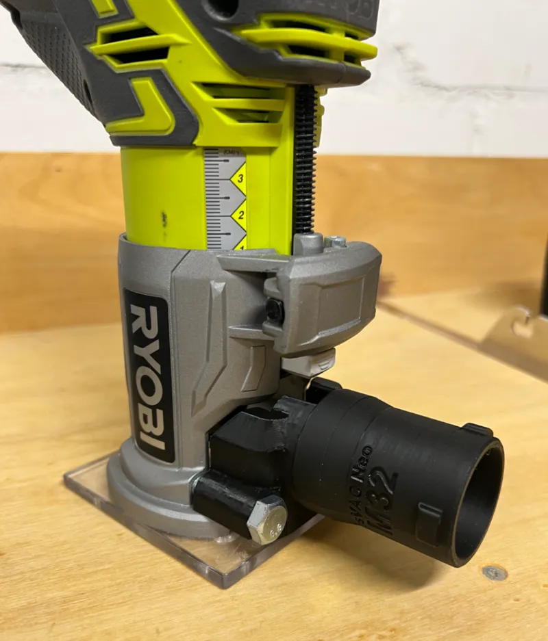 osVac M32 Adapter for Ryobi RT18TR Hand Router