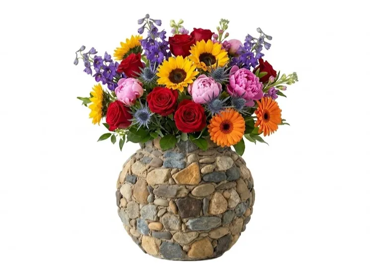 Vaso per fiori a pietre murali