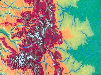Colorado Linear Topographic Map