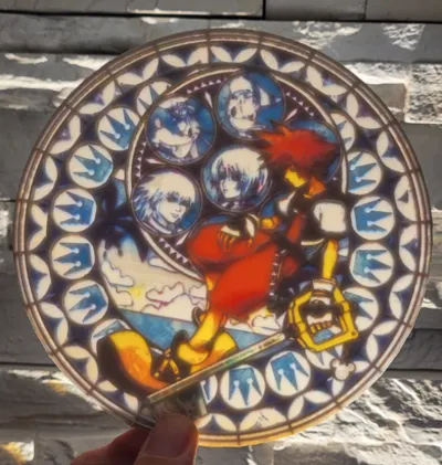 Kingdom Hearts Sora Stained Glass Lithophane