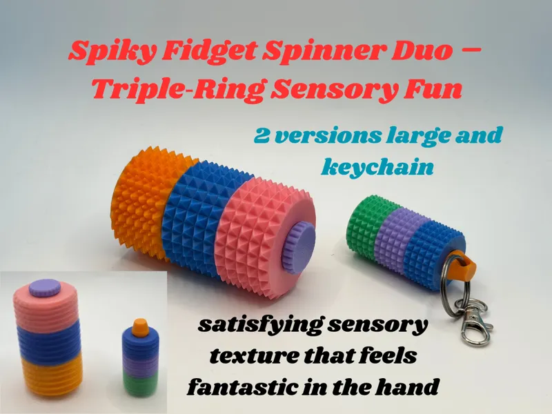 Spiky Fidget Spinner Duo – Triple‑Ring Sensory Fun