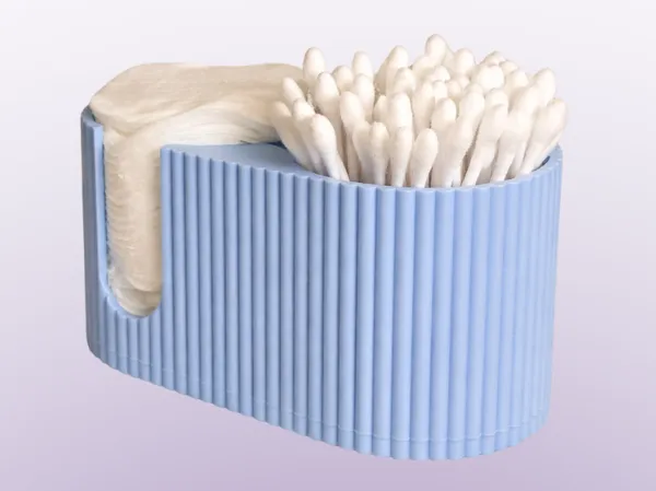 Range-cotons et éponge pour salle de bain