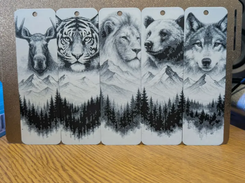 Scenic animal bookmark set of 5