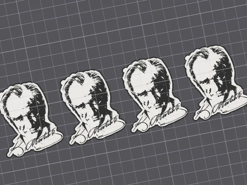 Decorative Ataturk Silhouette Keychain Special Design Collection Ornament