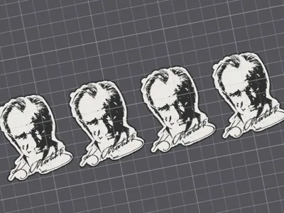 Decorative Ataturk Silhouette Keychain Special Design Collection Ornament