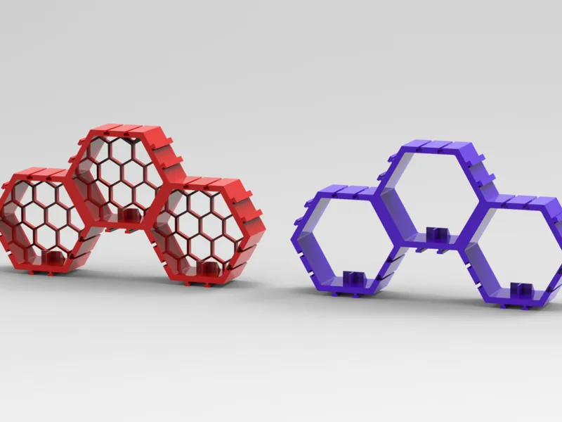 3 minifigures display - hexagonal