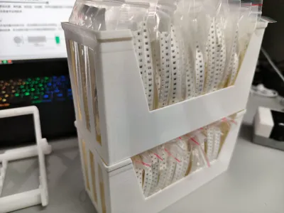 Simple Storage Stackable Simple Electronic Components Storage Box (A1m printable, 53g filament)