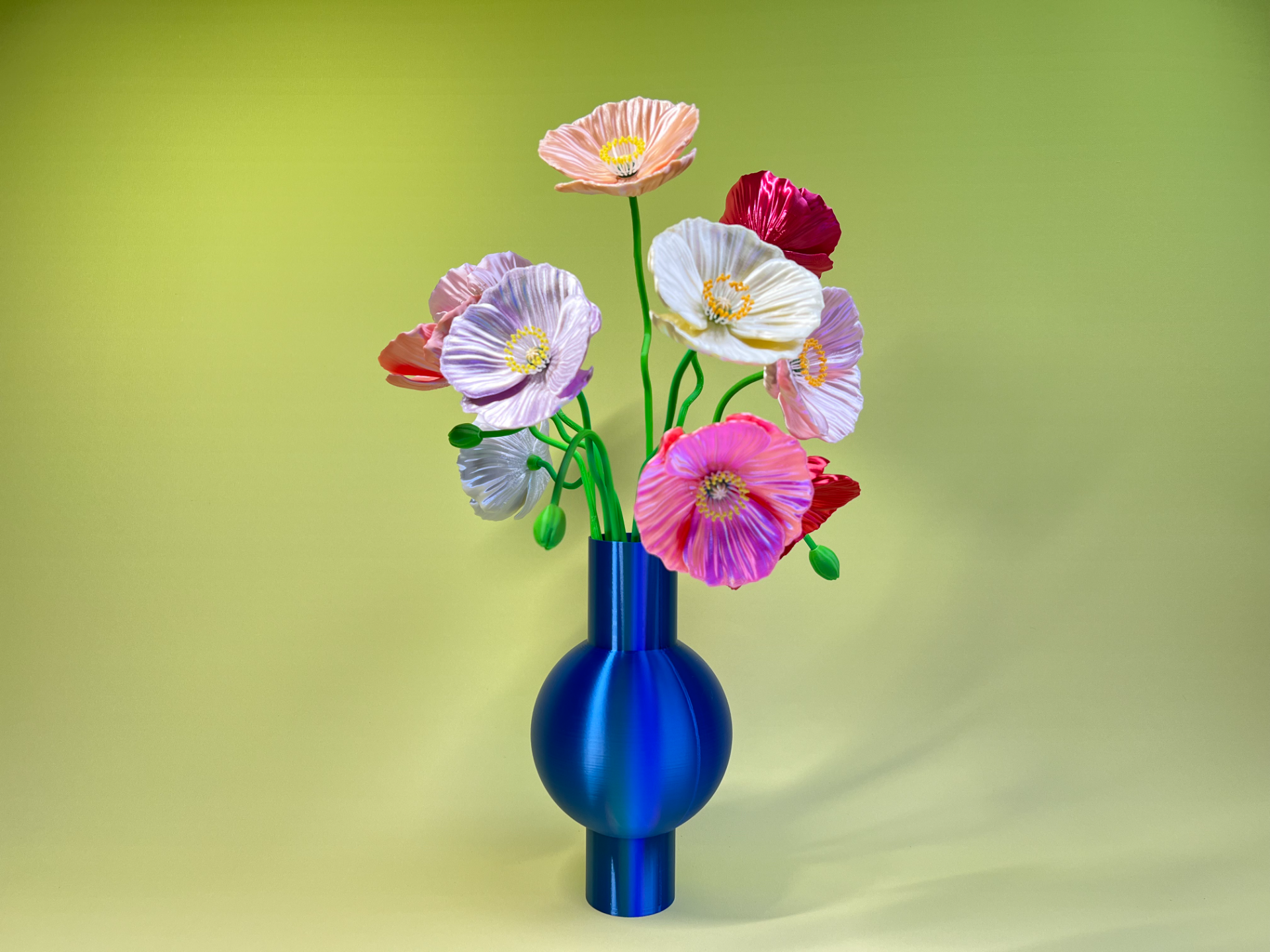 迎春花系列之春日缤纷虞美人（绚烂的仿真插花全拆件）