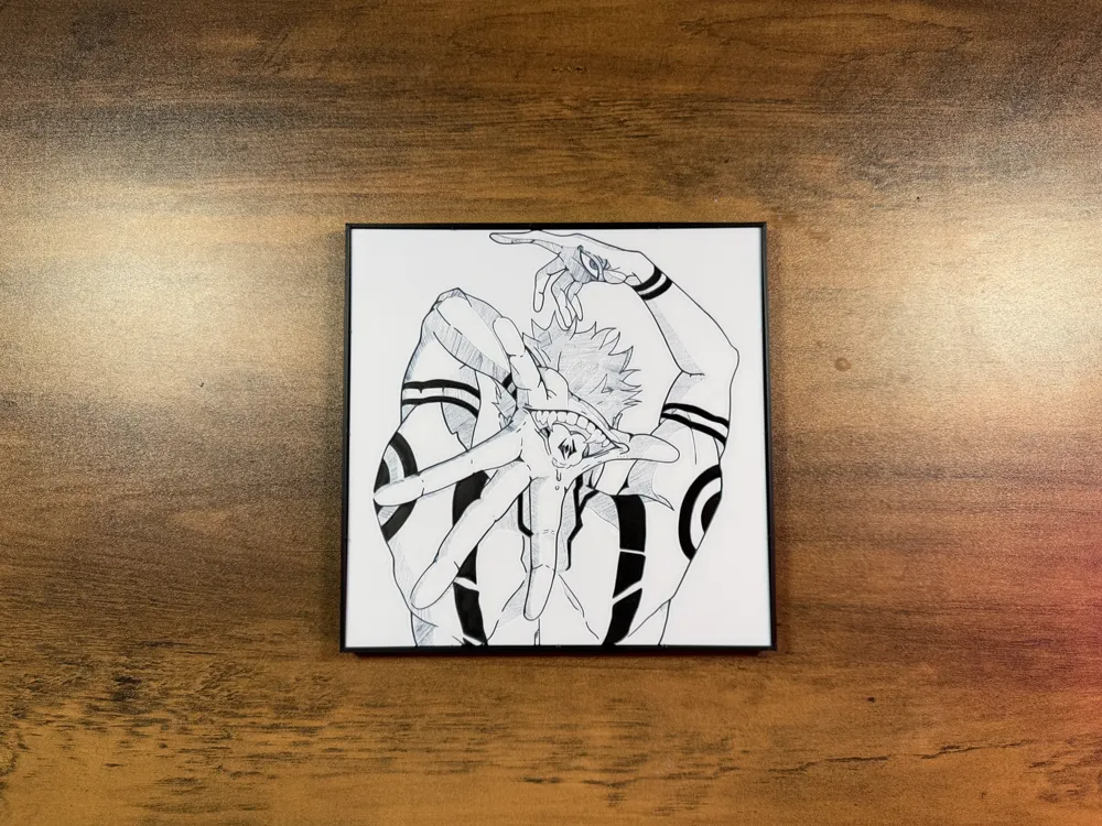 Sukuna | Minimalist Line-Work HueForge Poster