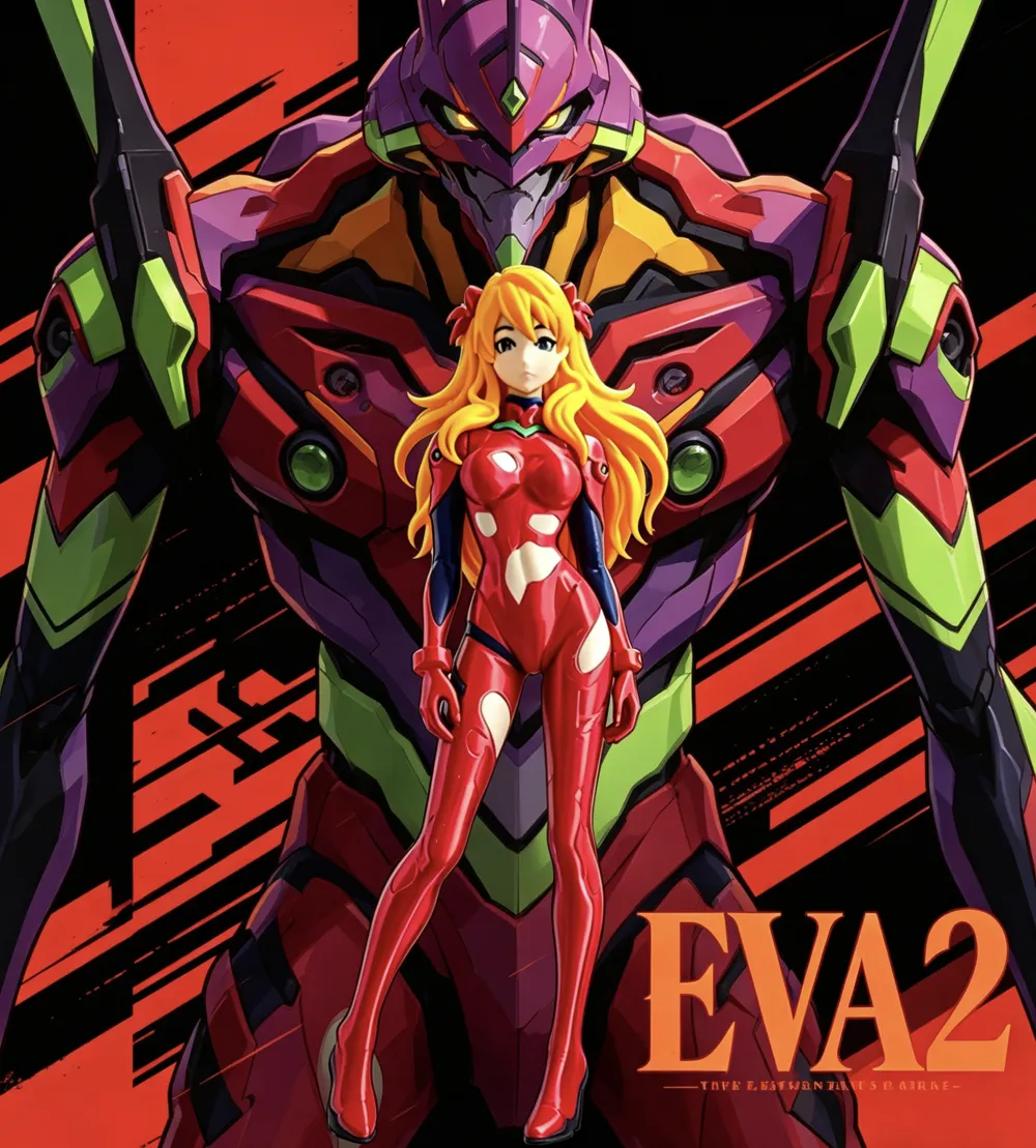 EVA Neon Genesis Evangelion Asuka Multi-color Multi-part Print - Free ...