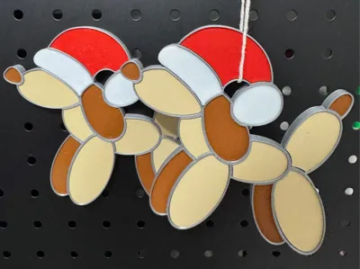 Festive Balloon Dog Magnet & Ornament
