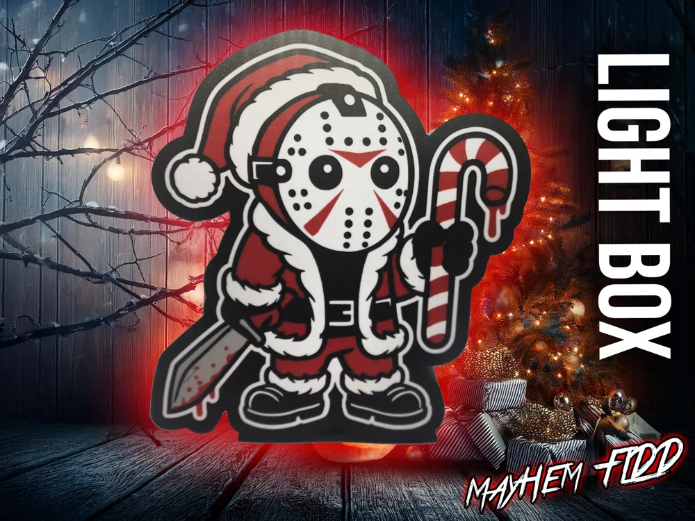Jason Dressed as Santa - LED Light Box by MayHem - MakerWorld