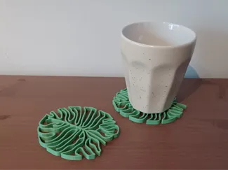 Monstera leaf coaster