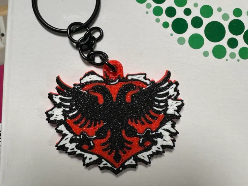 Albanian Eagle Keychain - Multi Color 3D Print