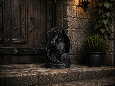 The Eternal Guardian - Drache Wikinger Statue