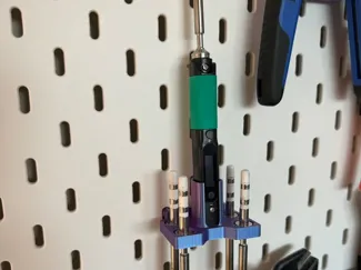 Ikea SKADIS Pinecil (V2) Holder with 4 tip slots.