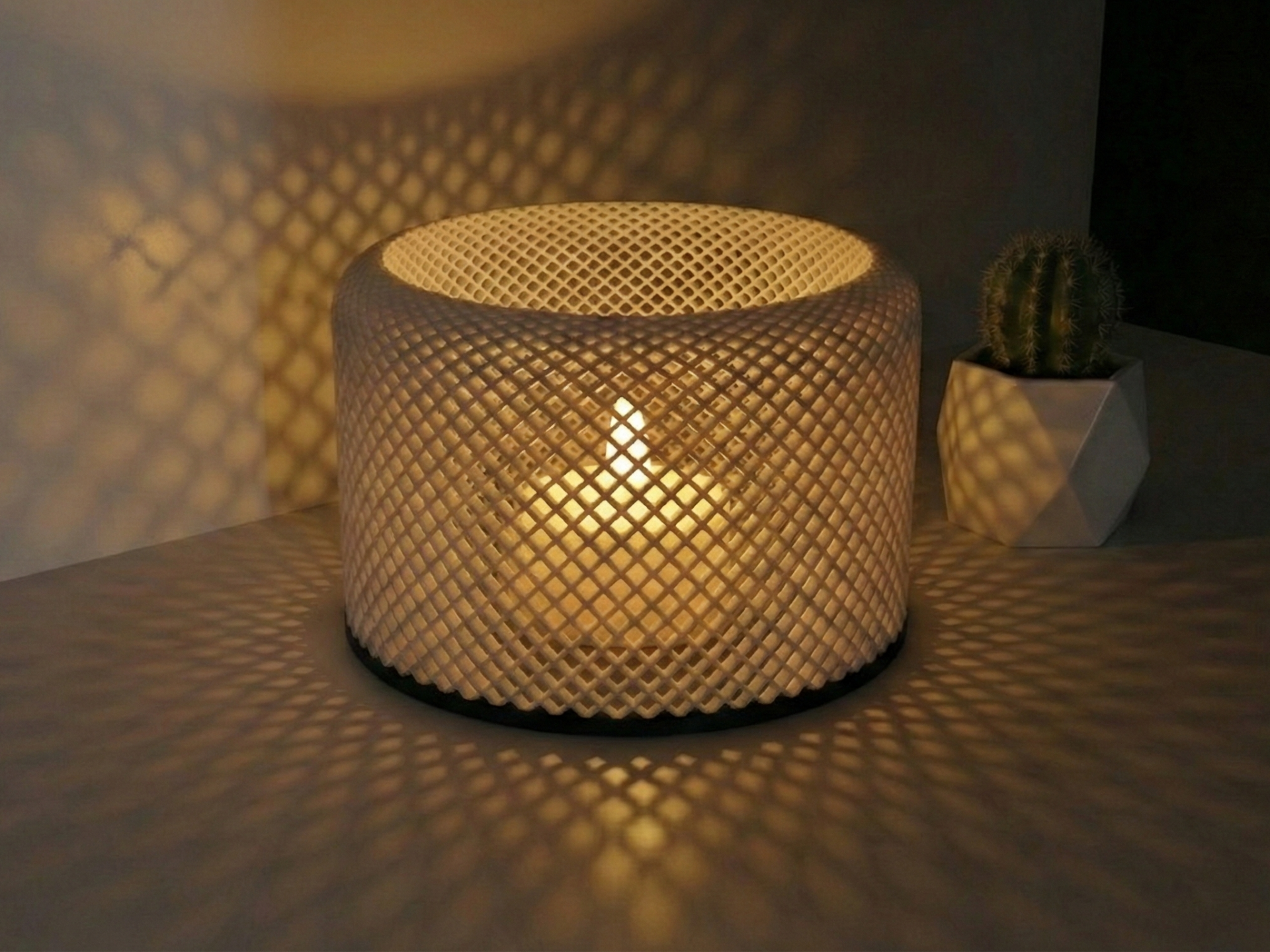 Lattice Shadow & Geometric Tealight Candle Holder