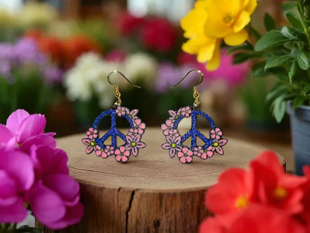 Peace flowers earrings