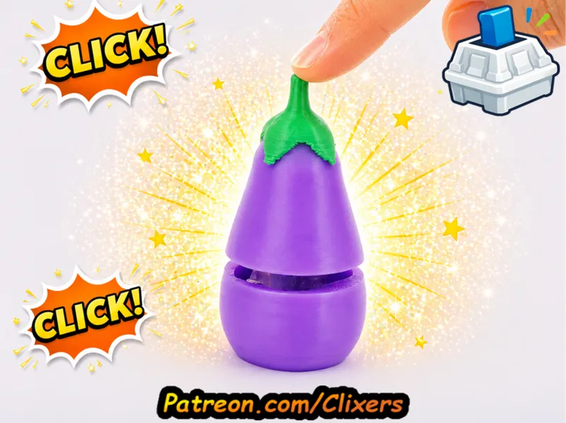 Eggplant Clicker Cute Fidget Toy