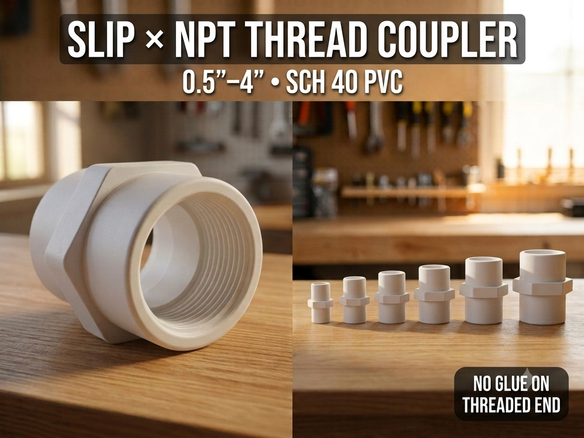 PVC Pipe Fitting Adapter – Slip to Threaded