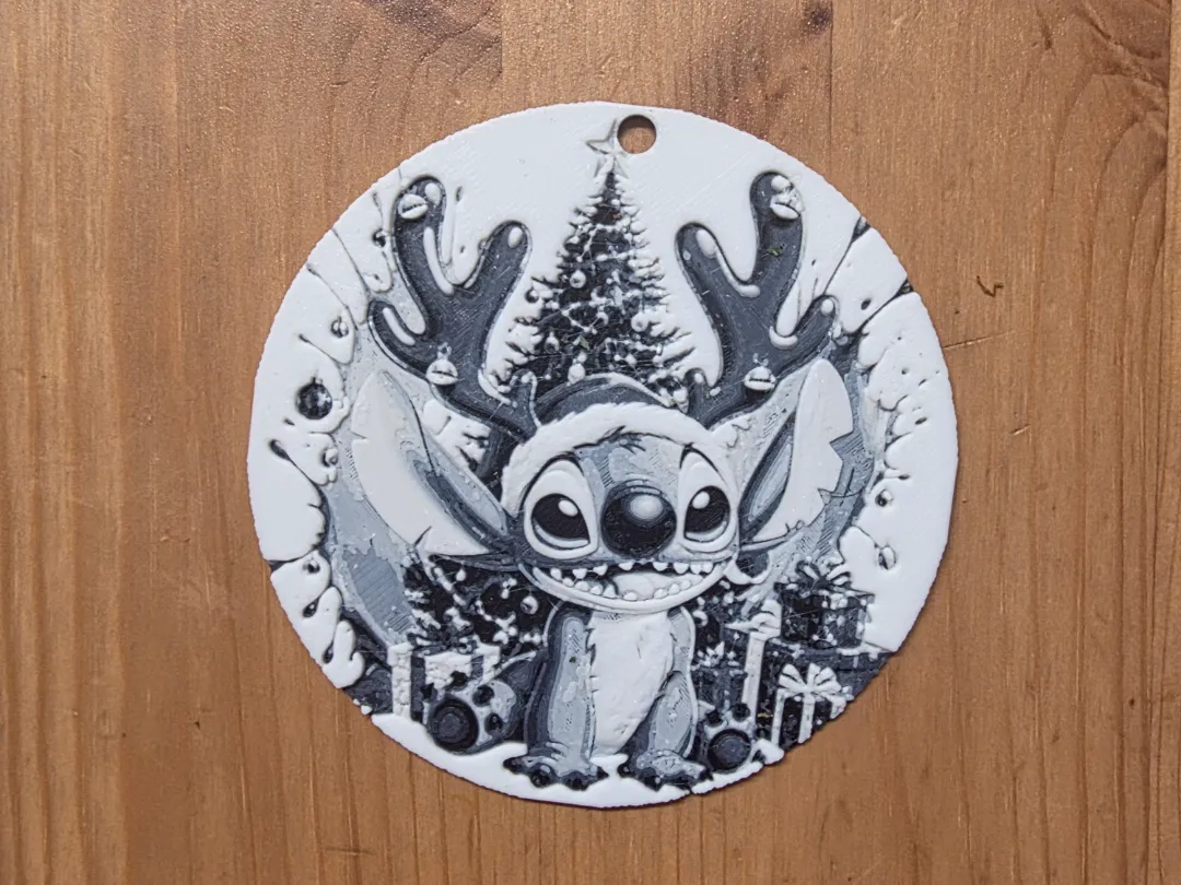 Stitch Christmas Bauble - Free 3D Print Model - MakerWorld