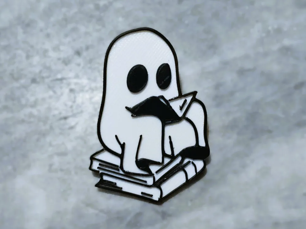 Ghostreader - ghost reading pin / sign / badge - Free 3D Print Model ...