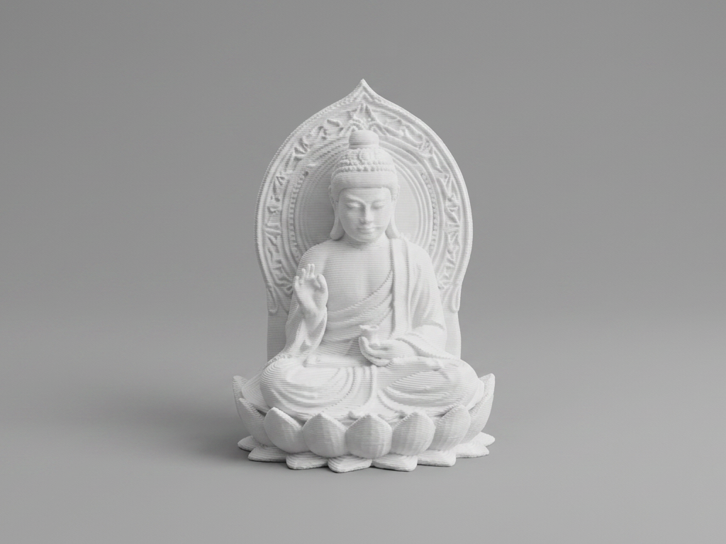 Buddha on Lotus – Decorative Spiritual Figurine