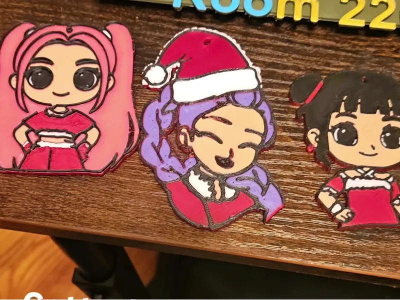 k pop demon hunters christmas ornaments chibi
