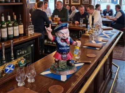 Crazy Scottish Football Fan, gnome, Cake Topper