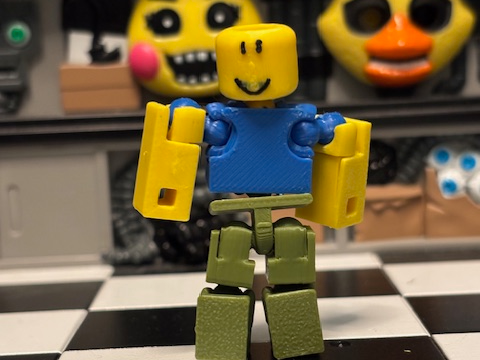 Articulated colored roblox noob figure