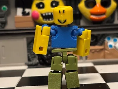 Articulated colored roblox noob figure