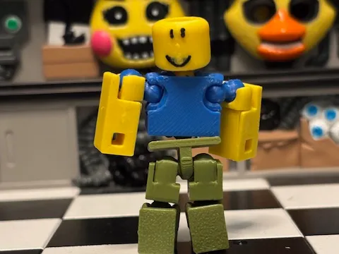 Articulated colored roblox noob figure