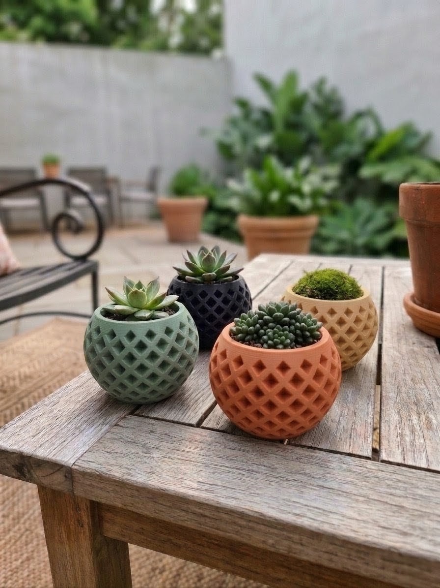Miniatura 2 do modelo 3D Minimal Geometric Succulent Planter