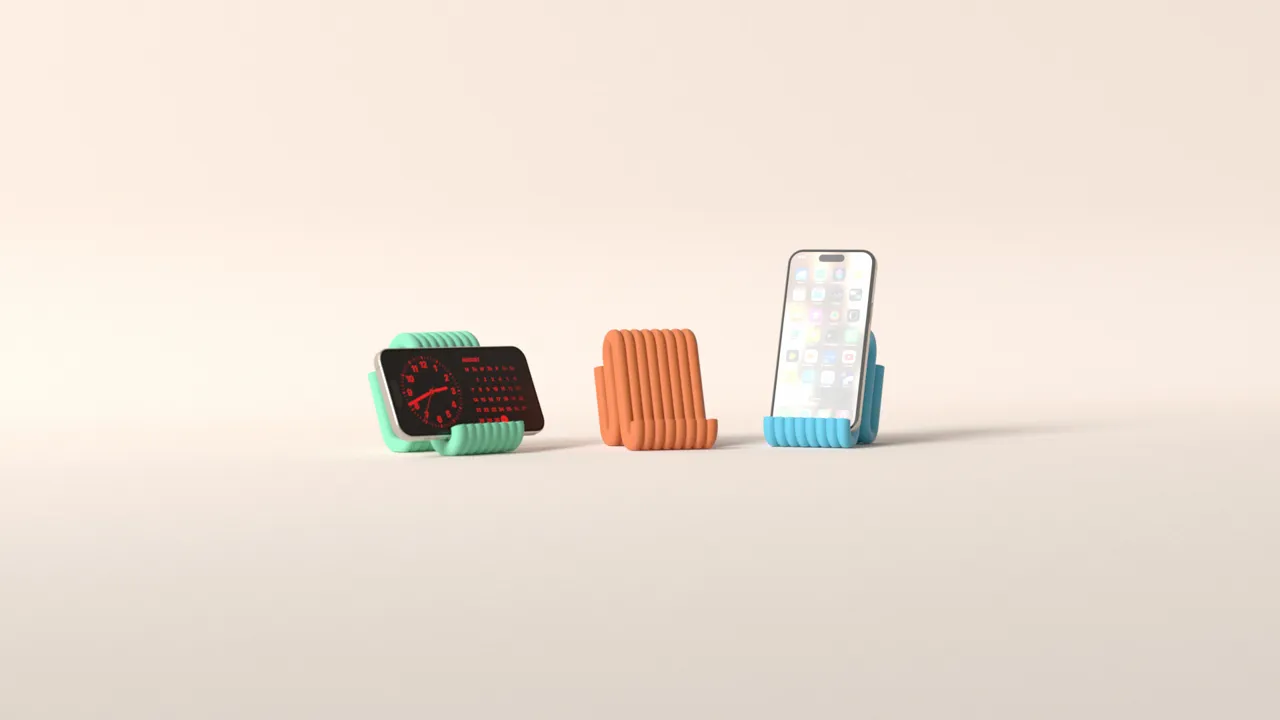 mobile phone stand. aesthtic wiggle phone rest view 3