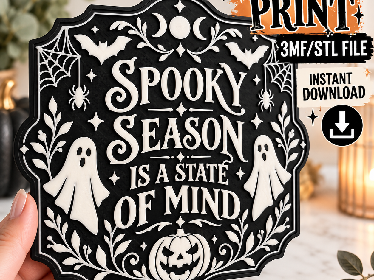 Spooky season happy halloween sign 3D model