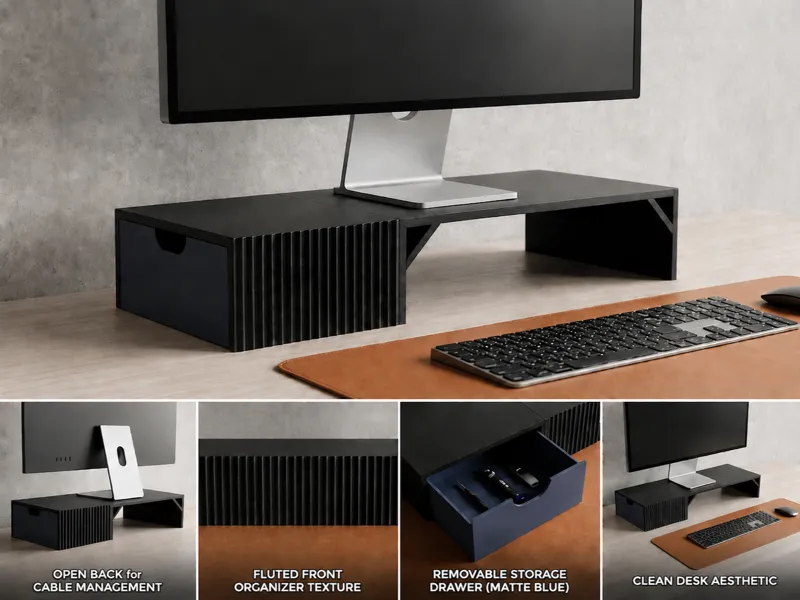 Monitor Shelf / Riser | With Drawer / Storage