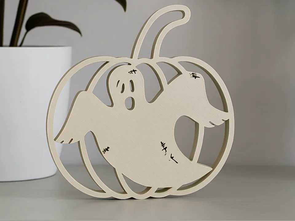 Ghost Pumpkin - Free 3D Print Model - MakerWorld