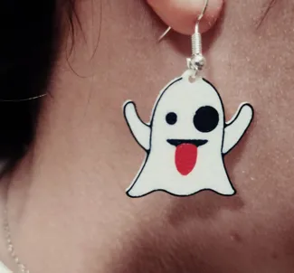 Pendientes Halloween Emoji Fantasma