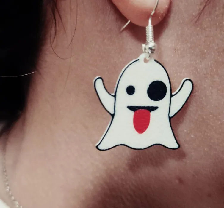 Pendientes Halloween Emoji Fantasma
