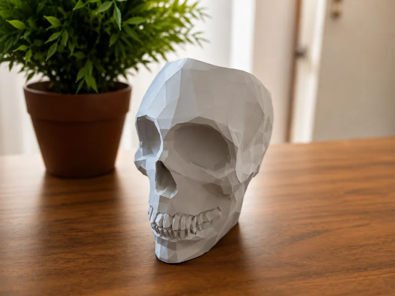 Low Poly Skull Planter & Desk Organizer