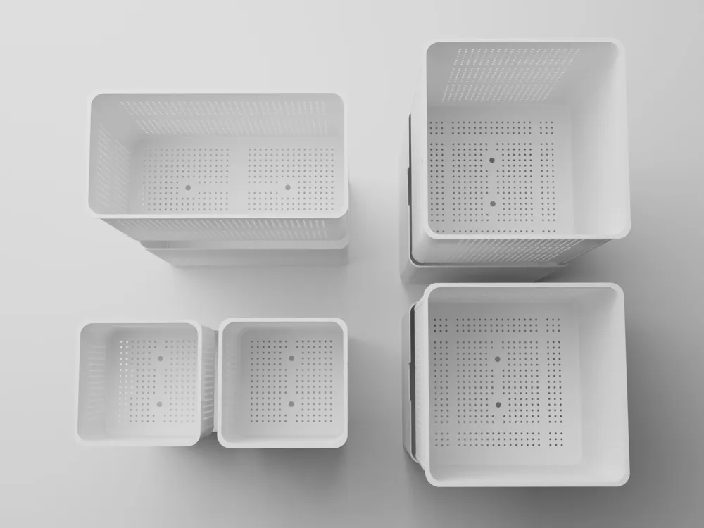 Square double-layer self-watering breathable minimalist plant pot set ...