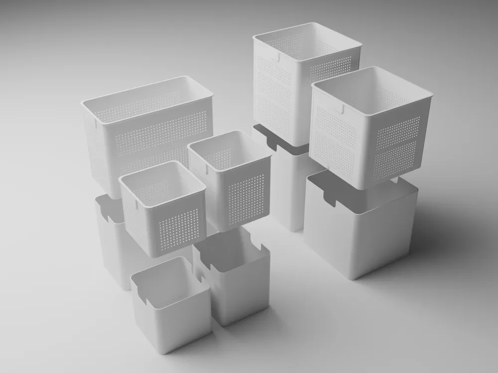 Square double-layer self-watering breathable minimalist plant pot set ...