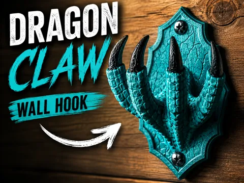 Adorno temático: Dragon Claw Wall Hook Fantasy Wall Decor — referencia de MakerWorld