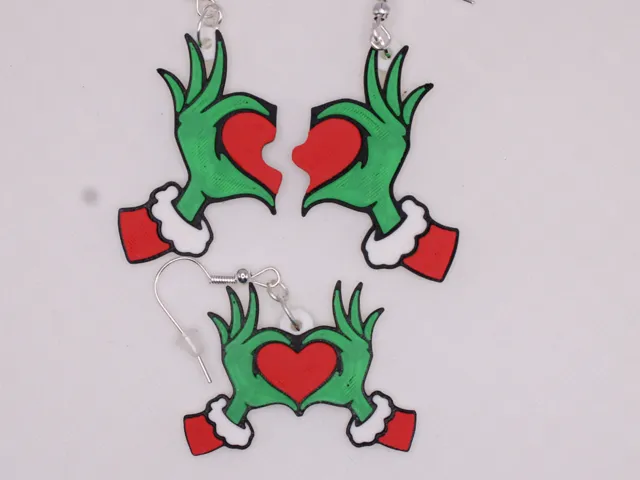 Grinch Heart Earrings