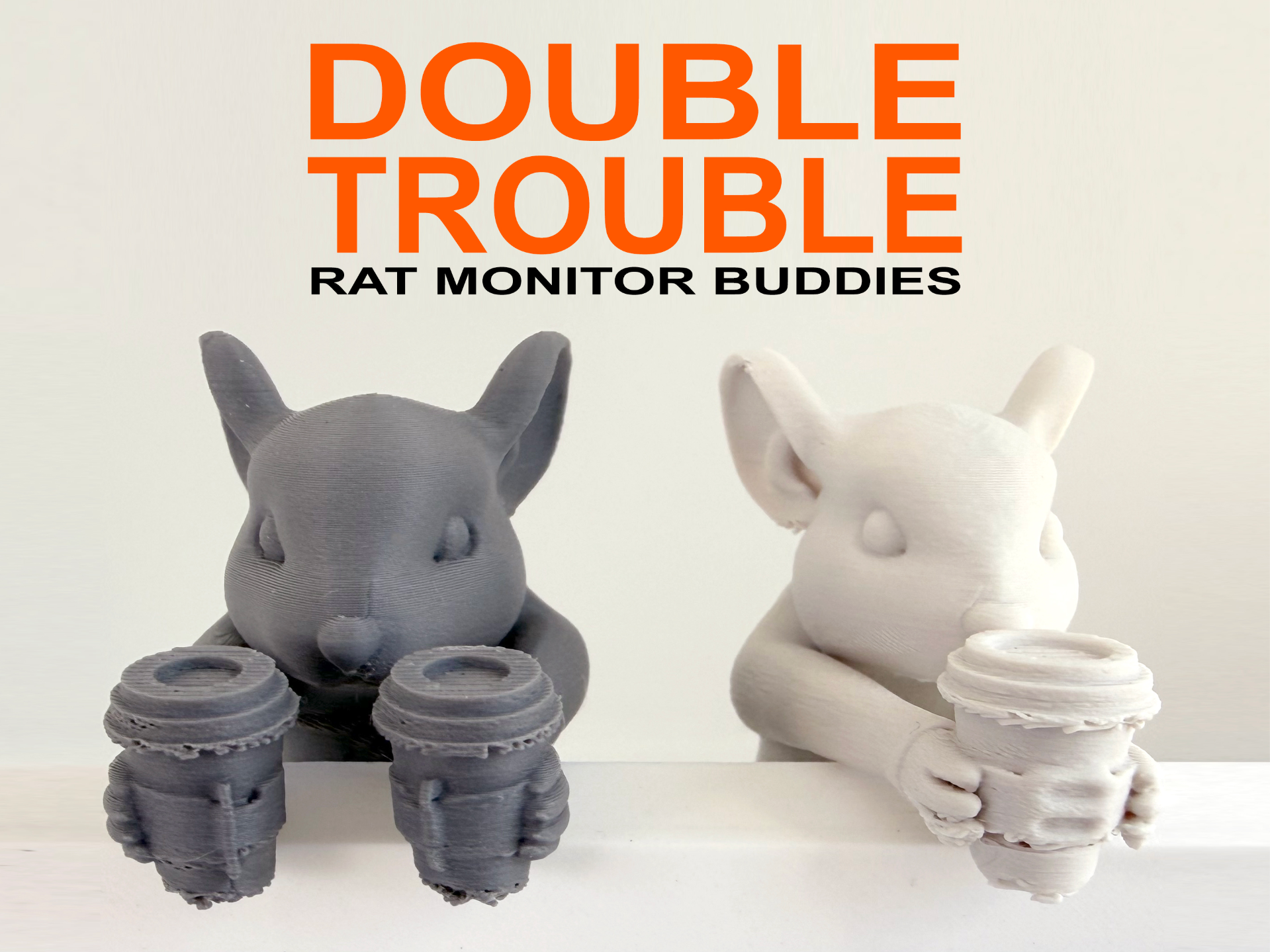 Double Trouble Coffee Barista Rat Monitor Buddies