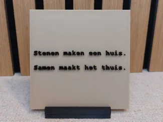 decoratieve tegel tekst' stenen maken een huis..