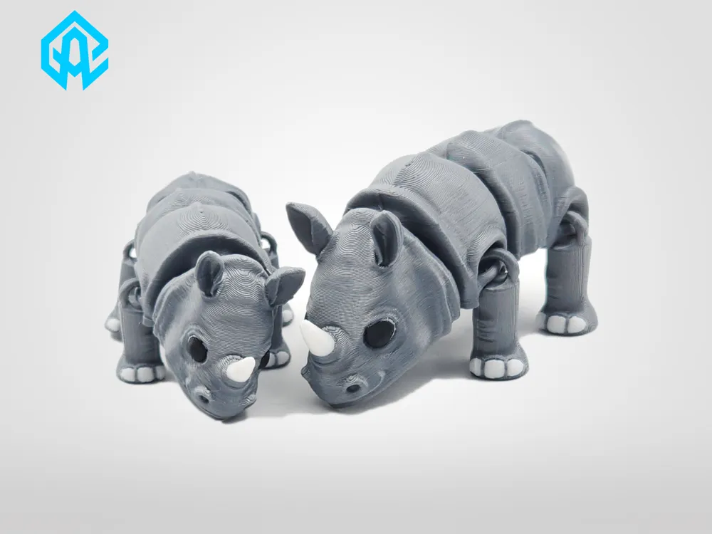 Articulated Flexi Rhino – Cute 3D Printed Toy - Free 3D Print Model ...