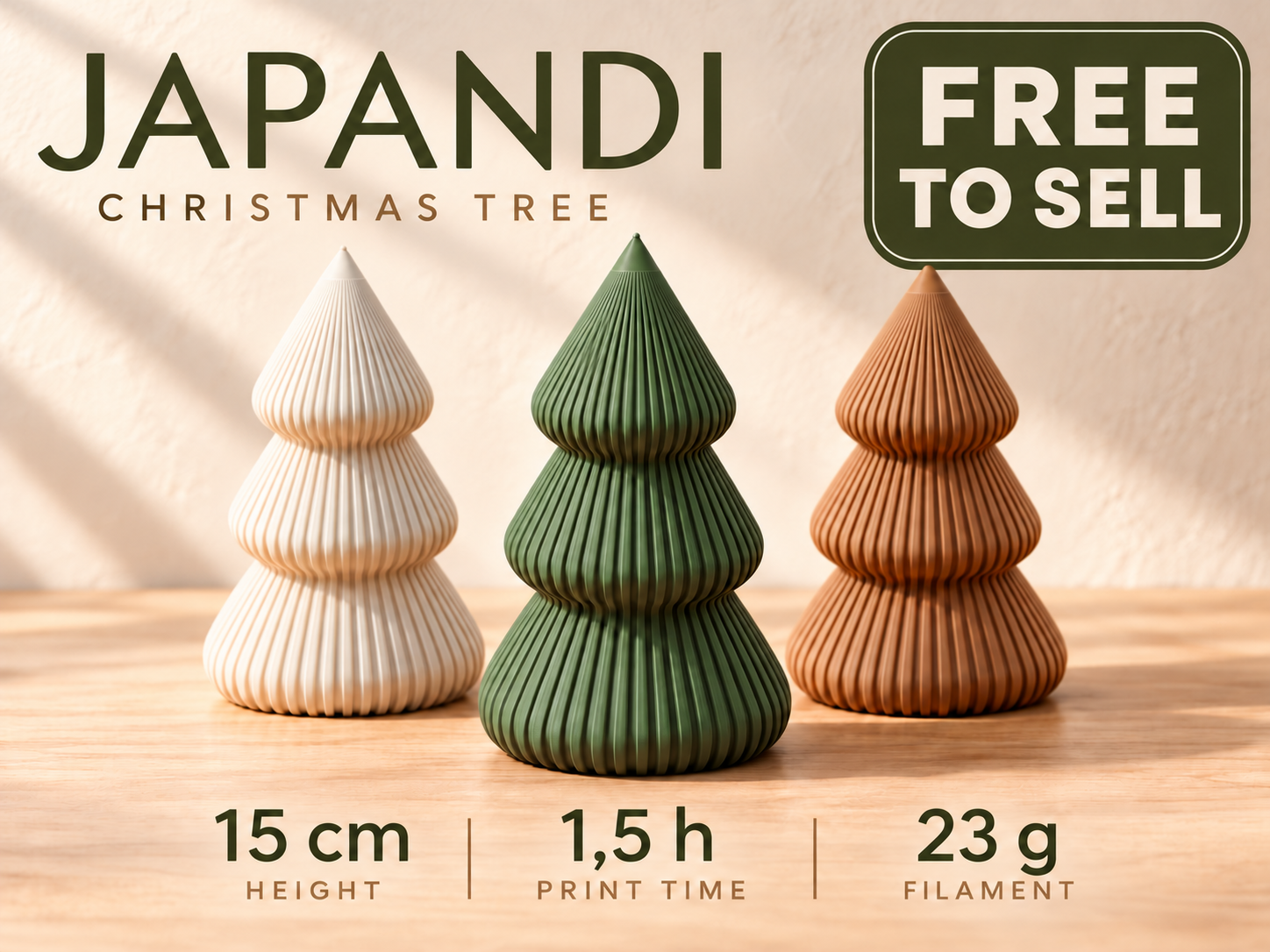 Árbol de Navidad Japandi Minimalista | Elegancia Nórdica 3DMundos